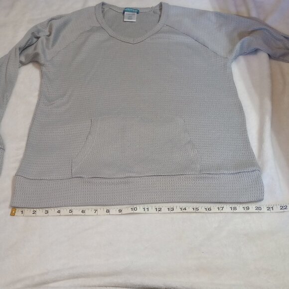 Grey waffle sweater with pockets Wake &Wear - Picture 6 of 9